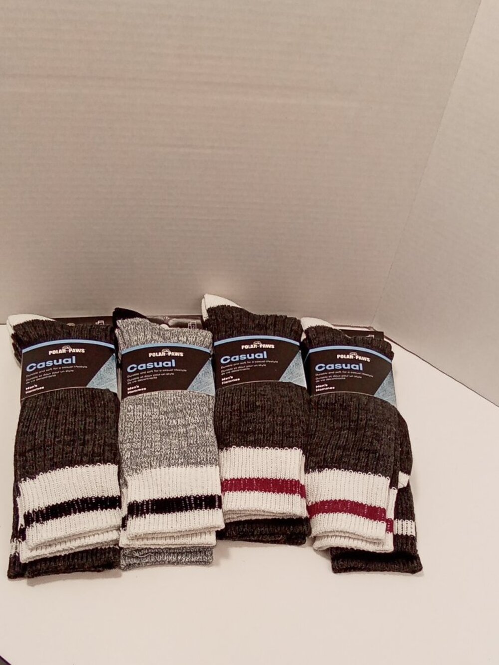 NWT Polar Paws Men's Casual Boot Socks - 8 Pair Bundle Lot Heavy Knit